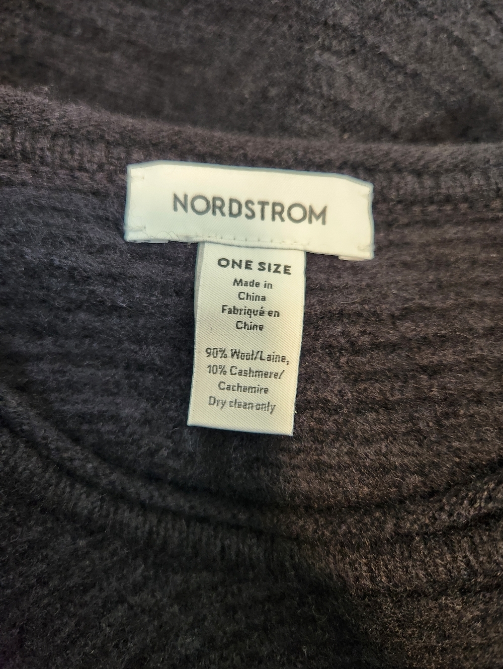 Nordstrom Wool Cashmere Poncho Sweater One Size - Picture 3 of 5